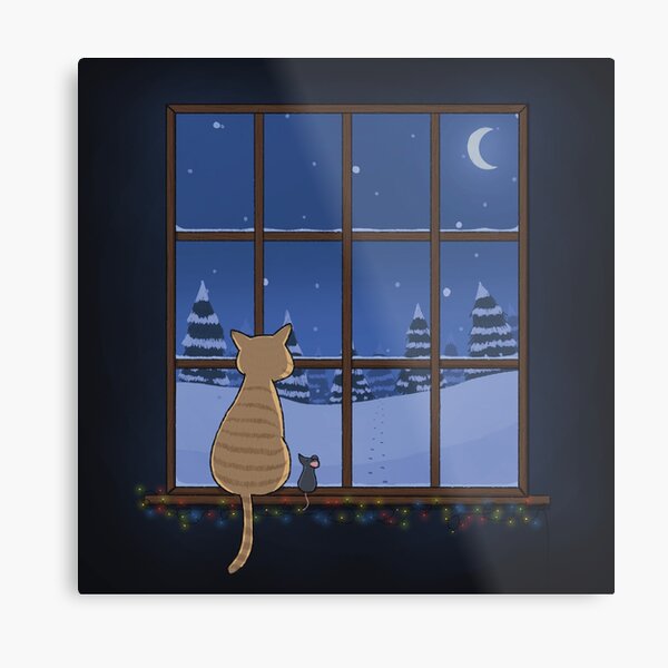 Winter Cat Metal Print