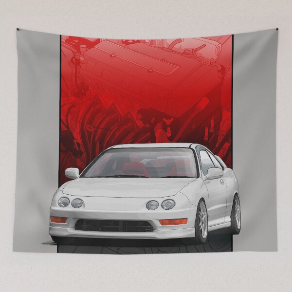 Item preview, Integra dc2 with b series background (White)  designed and sold by ArtyMotive.