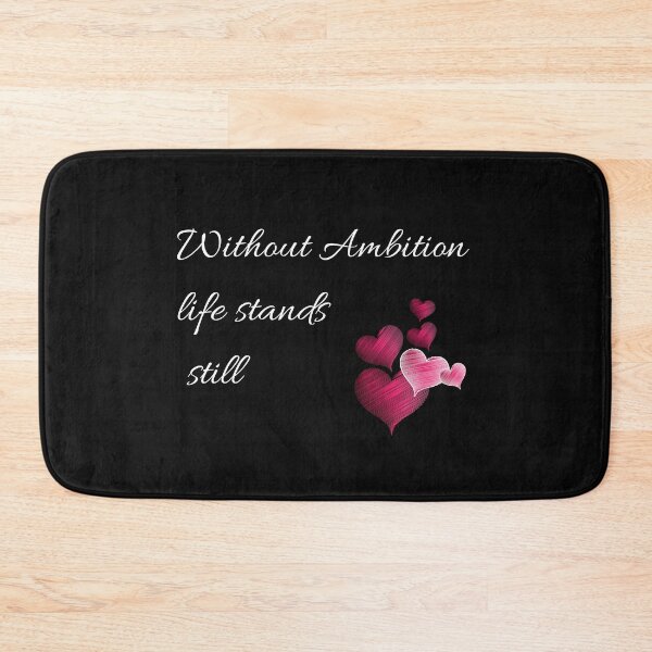 Item preview, 'Without ambition life stands still' affirmation with pink hearts designed and sold by Jennifer Morcom.