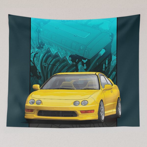 Item preview, Integra dc2 with b series background (Yellow)  designed and sold by ArtyMotive.