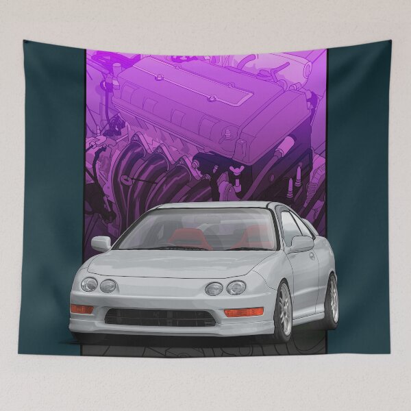 Item preview, Integra dc2 with b series background (Silver)  designed and sold by ArtyMotive.