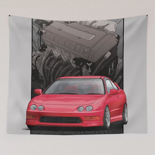 Item preview, Integra dc2 with b series background (Red)  designed and sold by ArtyMotive.