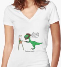 Bobrossiraptor Women's Fitted V-Neck T-Shirt