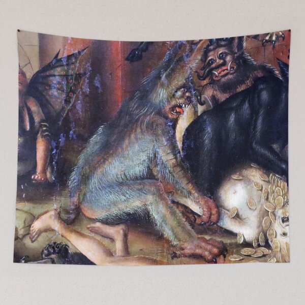 Item preview, Dragged to Hell The punishment for Greed  - vintage medieval artwork designed and sold by Vintage Designs +.