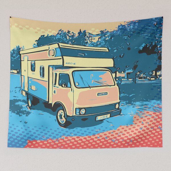 Item preview, Camper In The City, Cartoon Drawing designed and sold by D-Spot Shop.