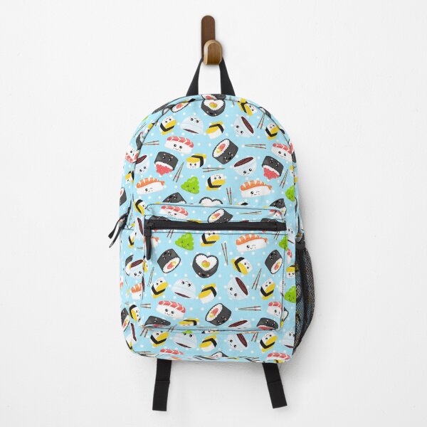 Item preview, Kawaii Sushi Pattern Print Blue designed and sold by renegadesparrow.