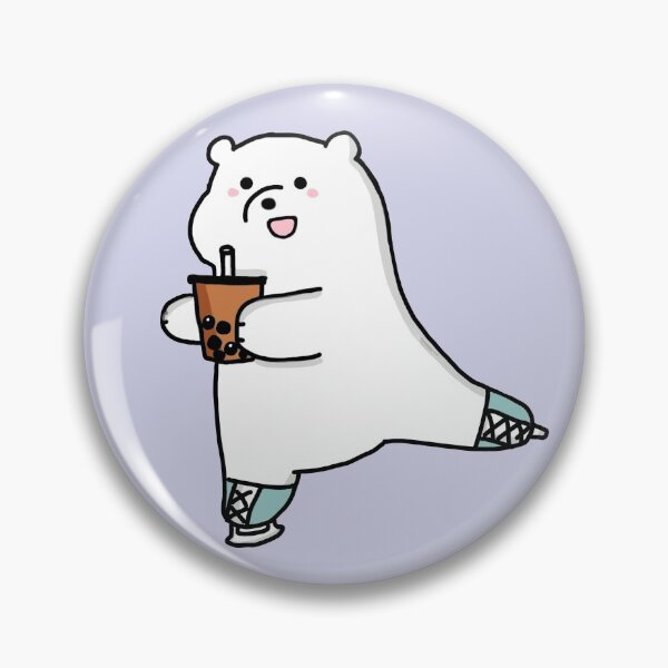 Item preview, Cute Boba Bear Enjoy Boba while Skiing designed and sold by itzzRebecca.