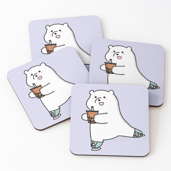 Item preview, Cute Boba Bear Enjoy Boba while Skiing designed and sold by itzzRebecca.