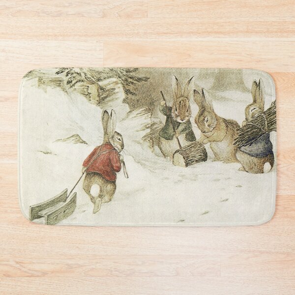 Item preview, Little bunny carrying a sled in the snow  - Beatrix Potter designed and sold by Vintage Designs +.