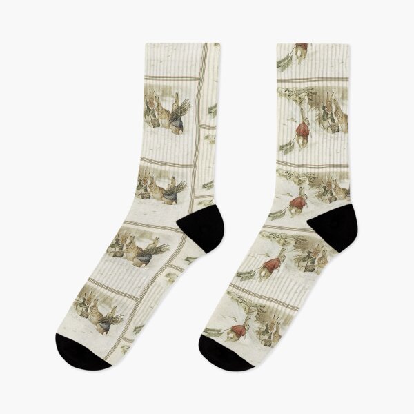 Item preview, Little bunny carrying a sled in the snow  - Beatrix Potter designed and sold by Vintage Designs +.