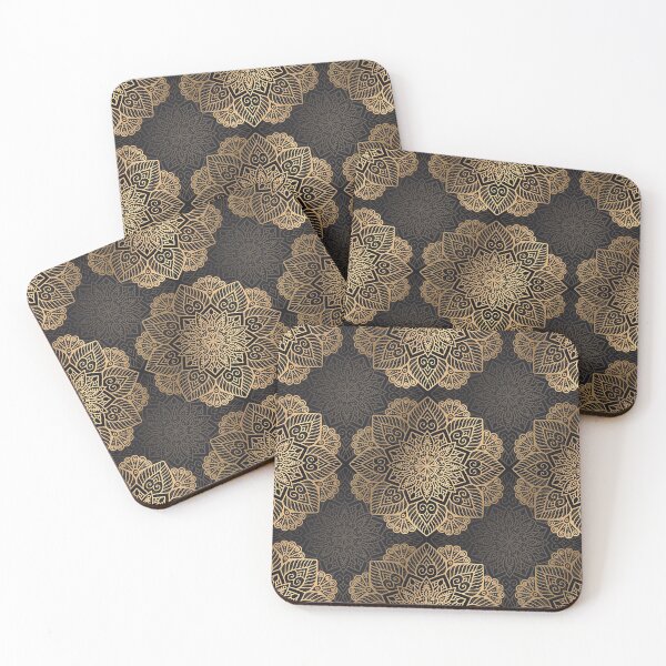 Artikelvorschau, Schwarz-Gold-Mandala entworfen und verkauft von OtterFactory.