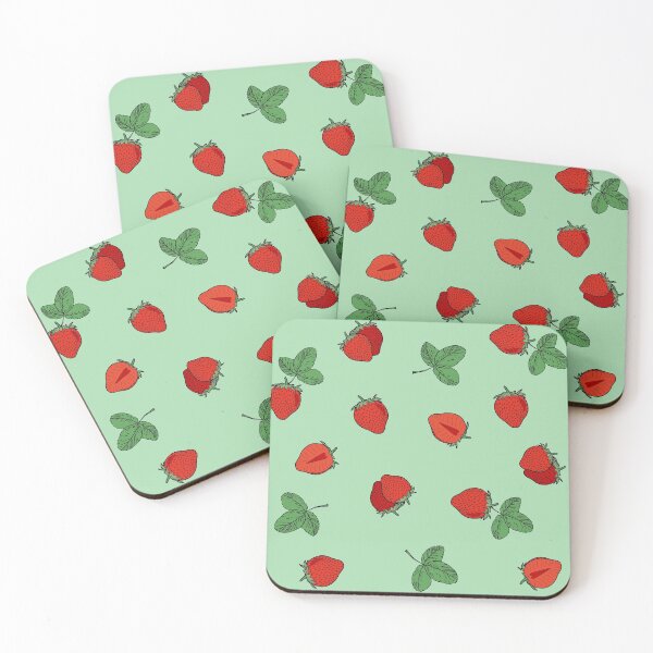 Item preview, fresh summer strawberries pattern designed and sold by TrueType.
