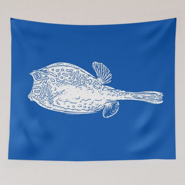 Item preview, White Print of a Scrawled Cowfish designed and sold by designsasstultd.