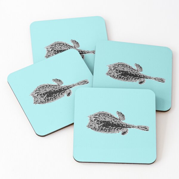 Item preview, Black over White Print of a Scrawled Cowfish designed and sold by designsasstultd.