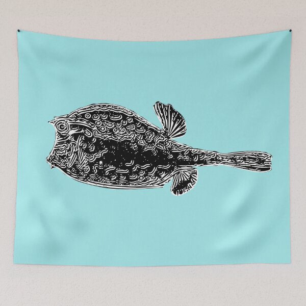 Item preview, Black over White Print of a Scrawled Cowfish designed and sold by designsasstultd.