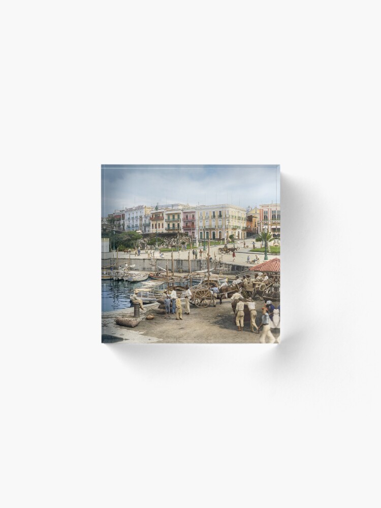 Alternate view of Old San Juan Marina, Puerto Rico in the year 1903 Acrylic Block