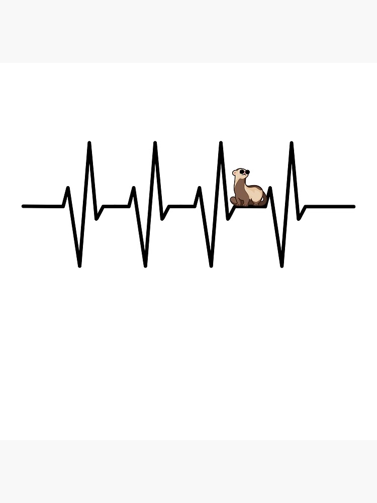 "Ferret weasel sunglasses heartbeat EKG heart rate" Poster for Sale by