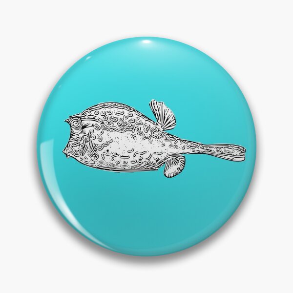 Item preview, White over Black Print of a Scrawled Cowfish designed and sold by designsasstultd.