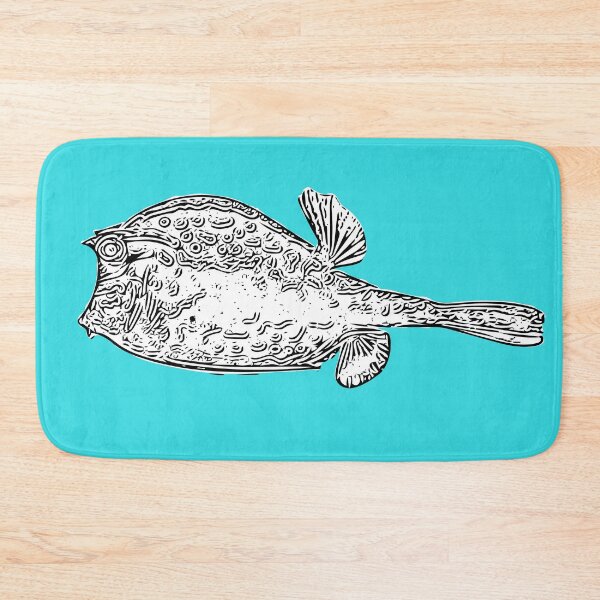Item preview, White over Black Print of a Scrawled Cowfish designed and sold by designsasstultd.