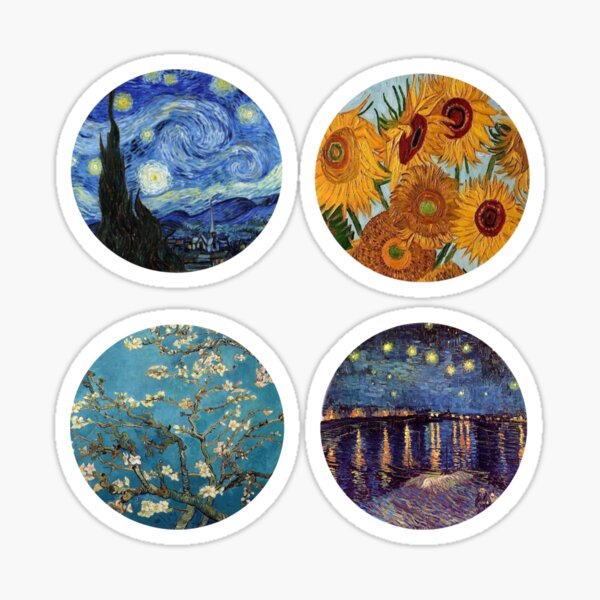 Vincent Van Gogh Artworks Set Sticker