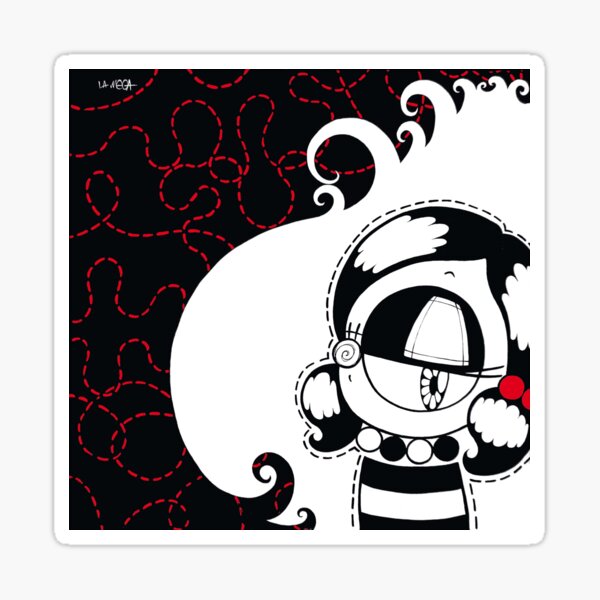 Untitled spilled wine inspired kawaii street pop artwork Sticker