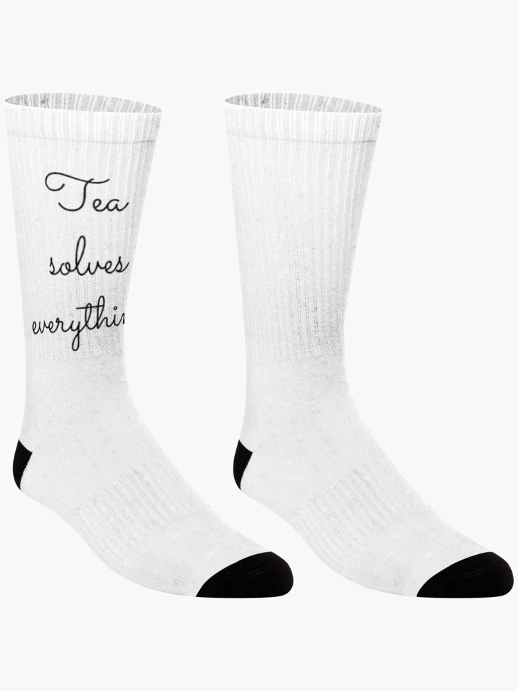 Thumbnail 3 of 5, Socks, Tea solves everything 2 designed and sold by OneCreativeLab.
