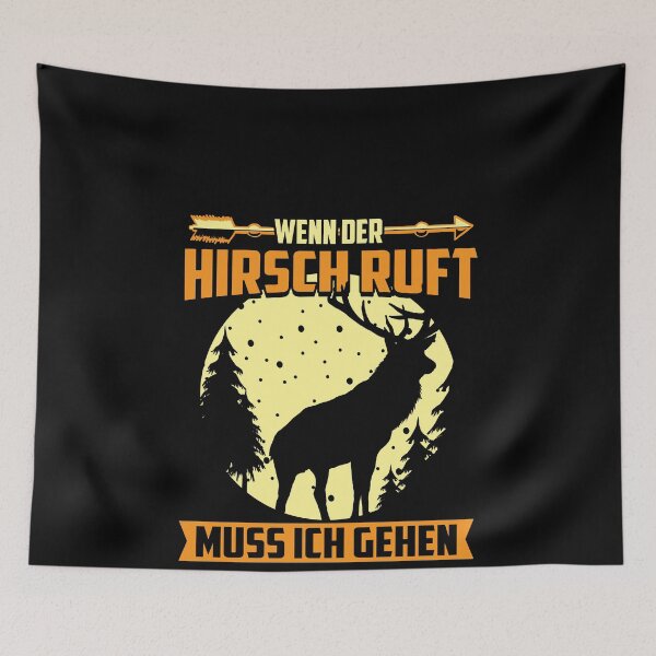 Item preview, When the stag calls hunting game antlers hunter motif designed and sold by redshirtz.