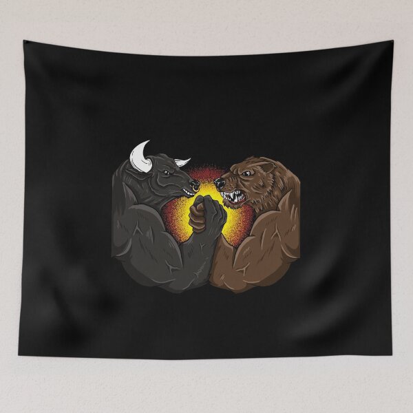 Item preview, Taurus and Bear Stock Markets Shares Finances Trading Motif designed and sold by redshirtz.
