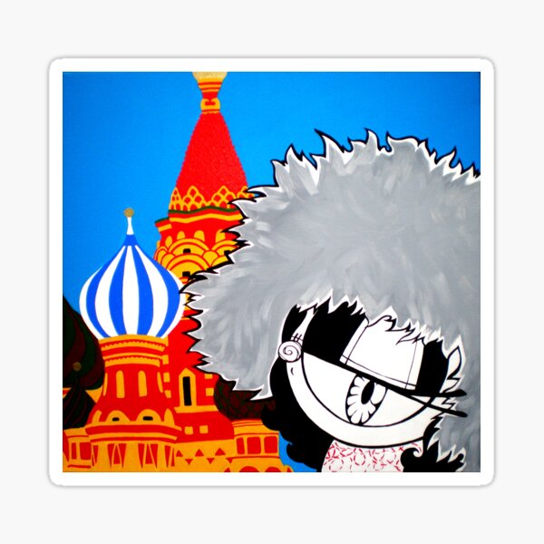 Stranger in Moscow kawaii street pop artwork Sticker