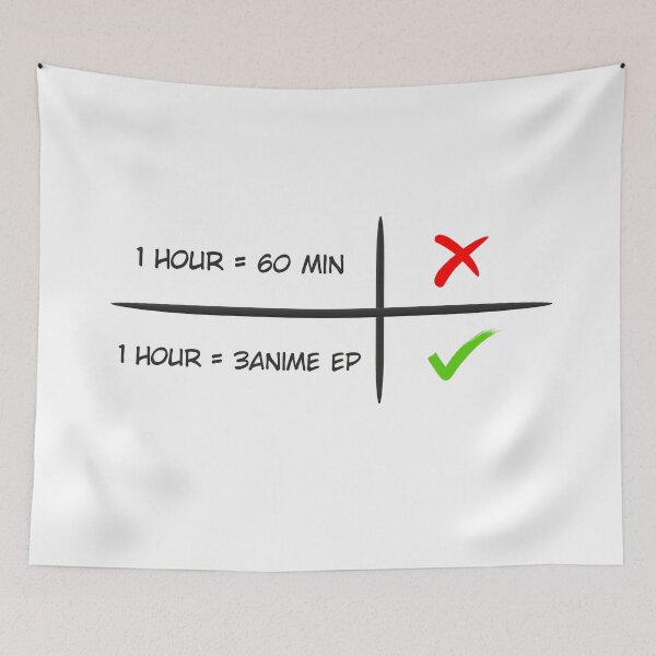 Item preview, 1 Hour = 3 Anime episodes designed and sold by TheVirtualShop.