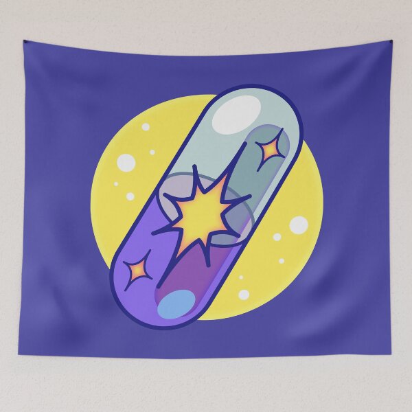 Item preview, Purple Magic Pill on a dark background | medication and self-care designed and sold by warmfuzzylogic.