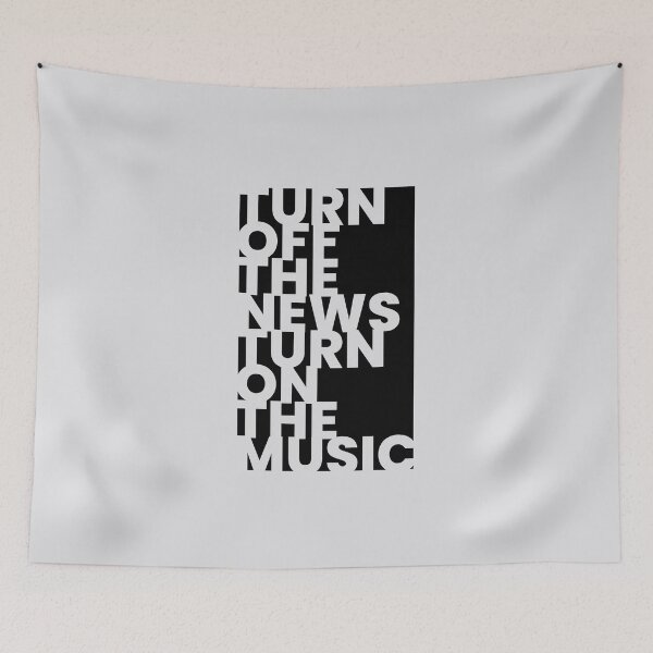 Item preview, Music lettering quote. Turn off the news turn on the music. designed and sold by paulo silveira.