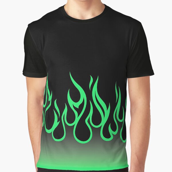 Green flame hot sale t shirt