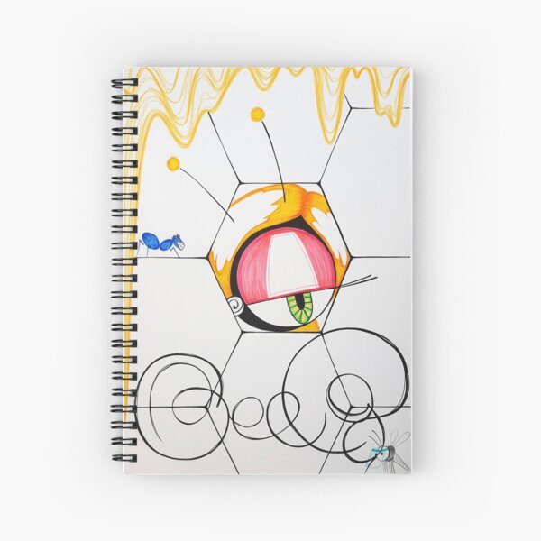 Beeg bee inspired kawaii street pop artwork Spiral Notebook
