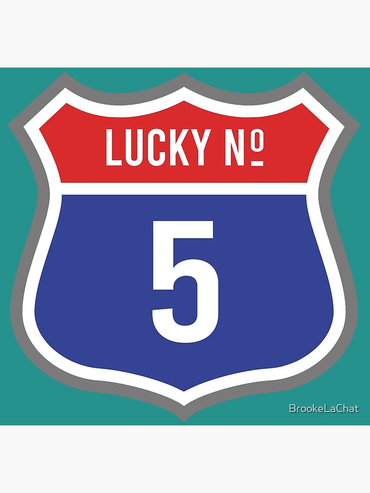 lucky-number-5-in-us-style-route-sign-photographic-print-by
