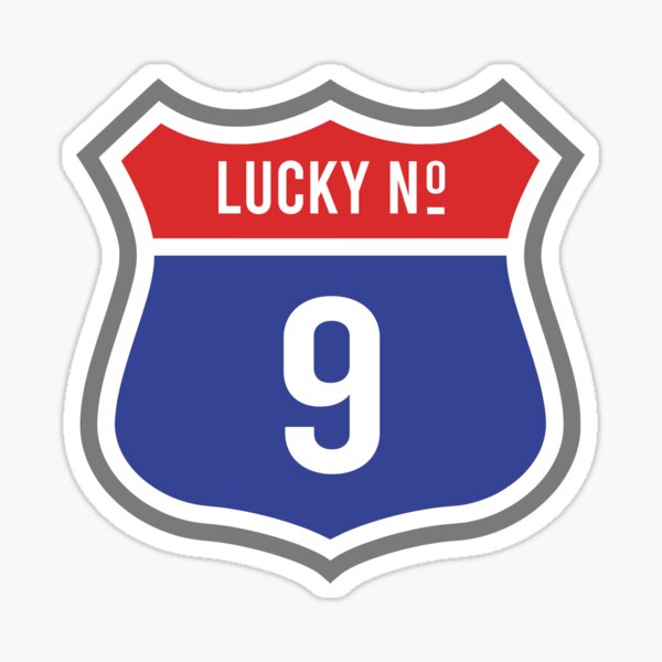 lucky-number-9-in-us-style-route-sign-sticker-for-sale-by