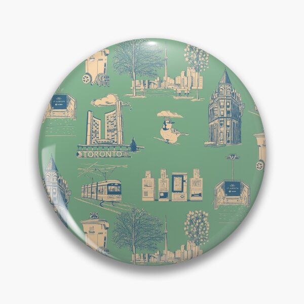 Item preview, Toronto Toille de Jouy - Jade and Blue designed and sold by Quick Brown Fox Canada.