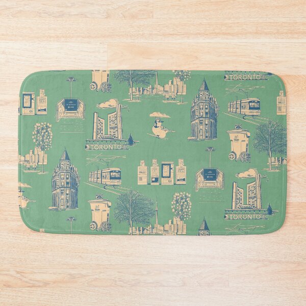 Item preview, Toronto Toille de Jouy - Jade and Blue designed and sold by Quick Brown Fox Canada.