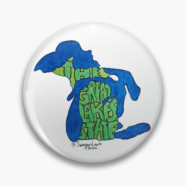 Item preview, The Great Lakes State Lettering in Michigan Map designed and sold by SwagartArt.