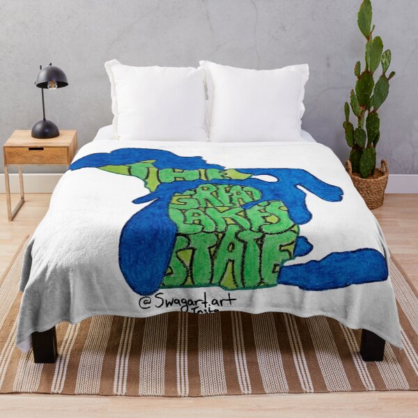 Item preview, The Great Lakes State Lettering in Michigan Map designed and sold by SwagartArt.