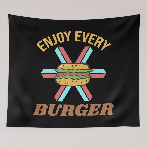 Item preview, Enjoy every burger Retro Geometric designed and sold by Designhub1000.