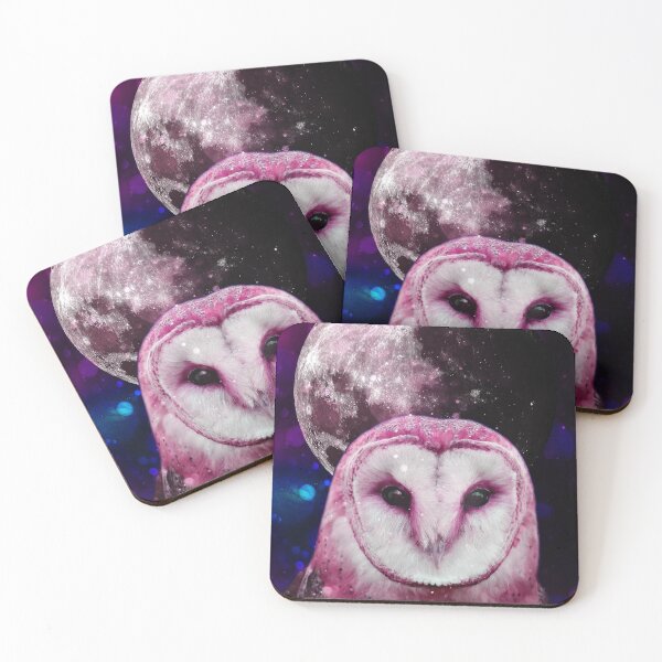 Item preview, Barn Owl in galaxy with full moon designed and sold by felinefeelings.