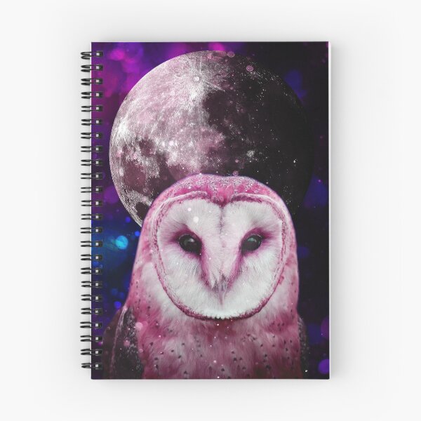 Item preview, Barn Owl in galaxy with full moon designed and sold by felinefeelings.