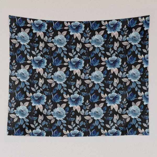 Item preview, Blue flowers pattern designed and sold by samer11.