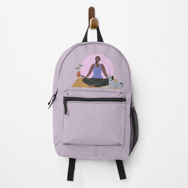 Item preview, Meditating yogi with her dog illustration 2 designed and sold by Olivia's Doodle Den.