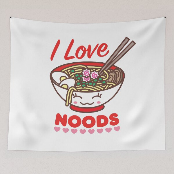 Item preview, I Love Noods Meme Funny Kawaii Ramen Noodle Bowl designed and sold by Art by s2ray.