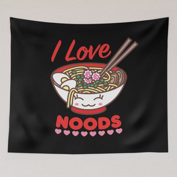 Item preview, I Love Noods Meme Funny Kawaii Ramen Noodle Bowl designed and sold by Art by s2ray.
