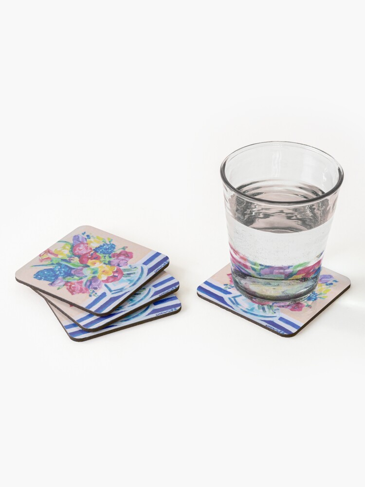 Alternate view of A colourful bouquet of flowers called 'Flush of Fragrance' Coasters (Set of 4)