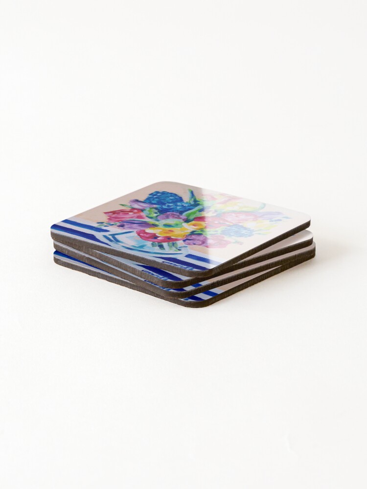 Alternate view of A colourful bouquet of flowers called 'Flush of Fragrance' Coasters (Set of 4)