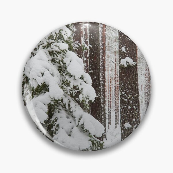 Item preview, Green spruce and red pines covered with white snow designed and sold by Jouko Lehto Photography.